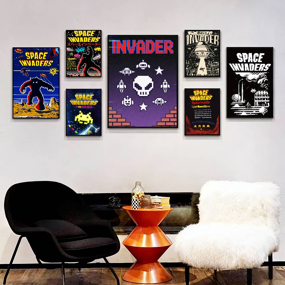 Home Cooking Game - Póster Retro del Juego S-Space Invaders,