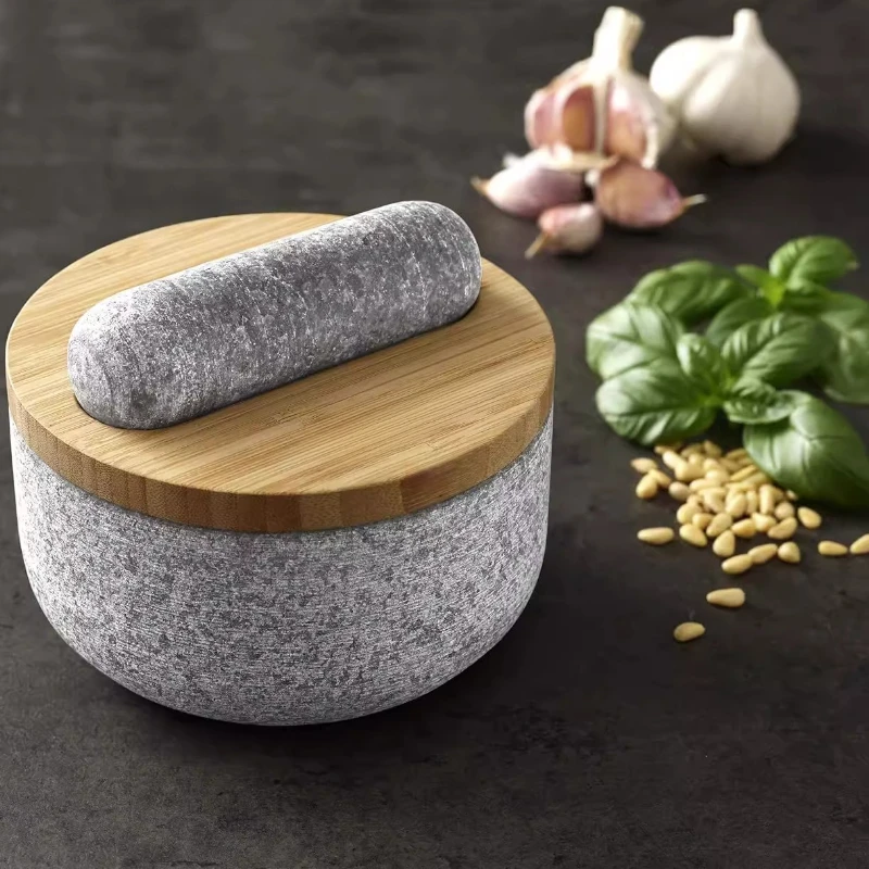 Mortar Pestle Granite - Pilón de granito con cubierta de