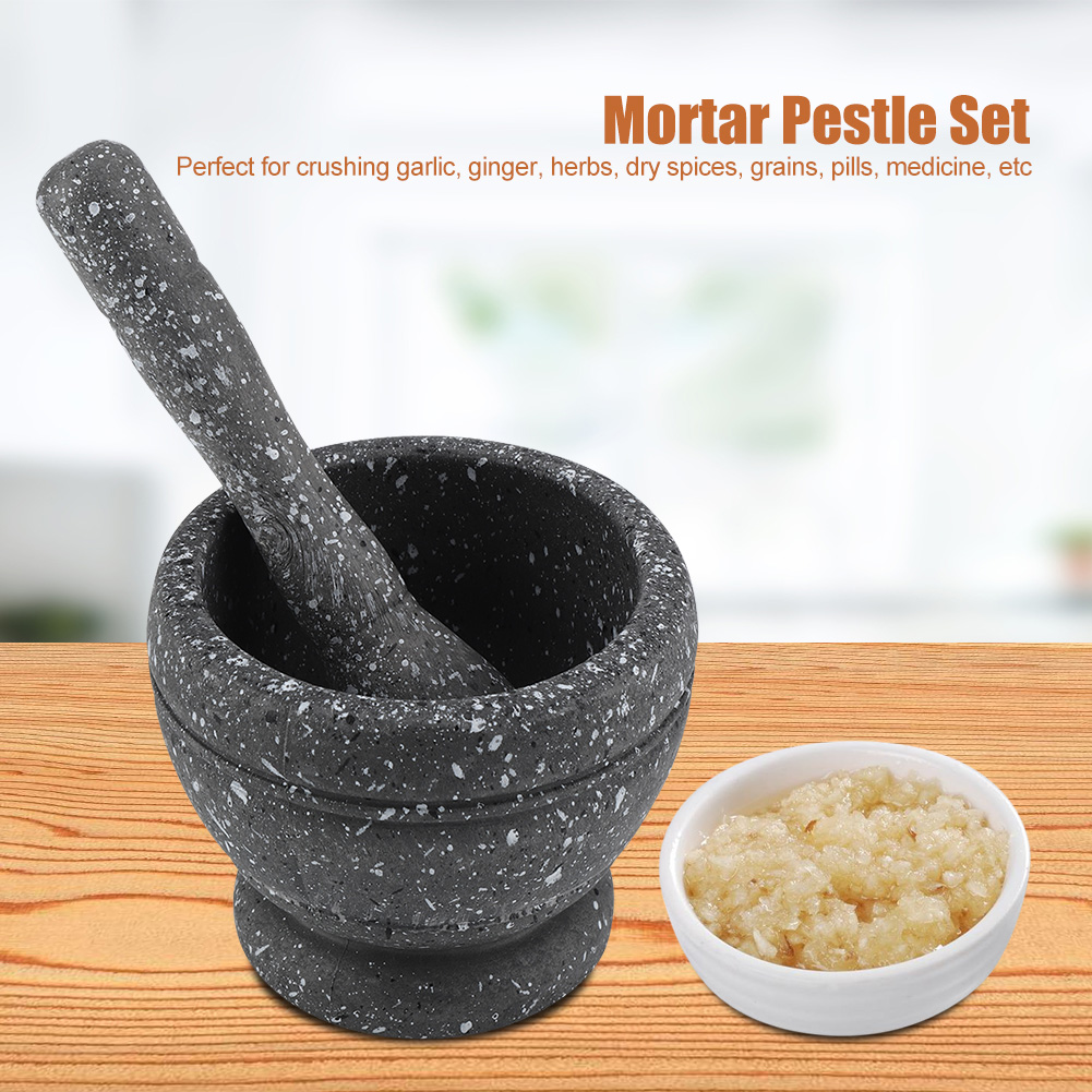 Mortar Pestle Granite - Juego de mortero de plástico Manual,