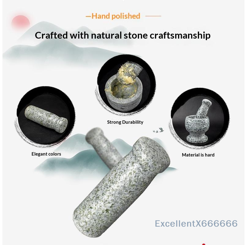 Mortar Pestle Granite - Juego de Mortero y Maja de