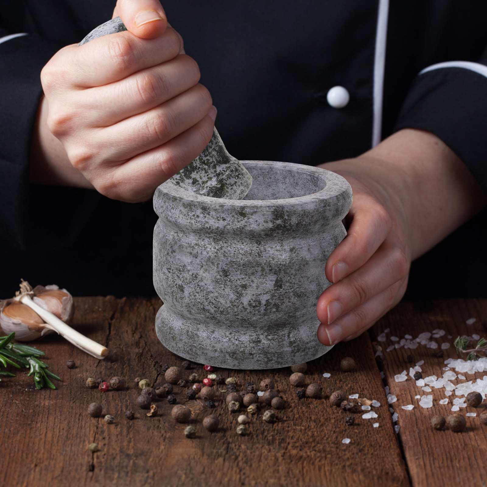 Mortar Pestle Granite - Juego de Mortero y Pilón de