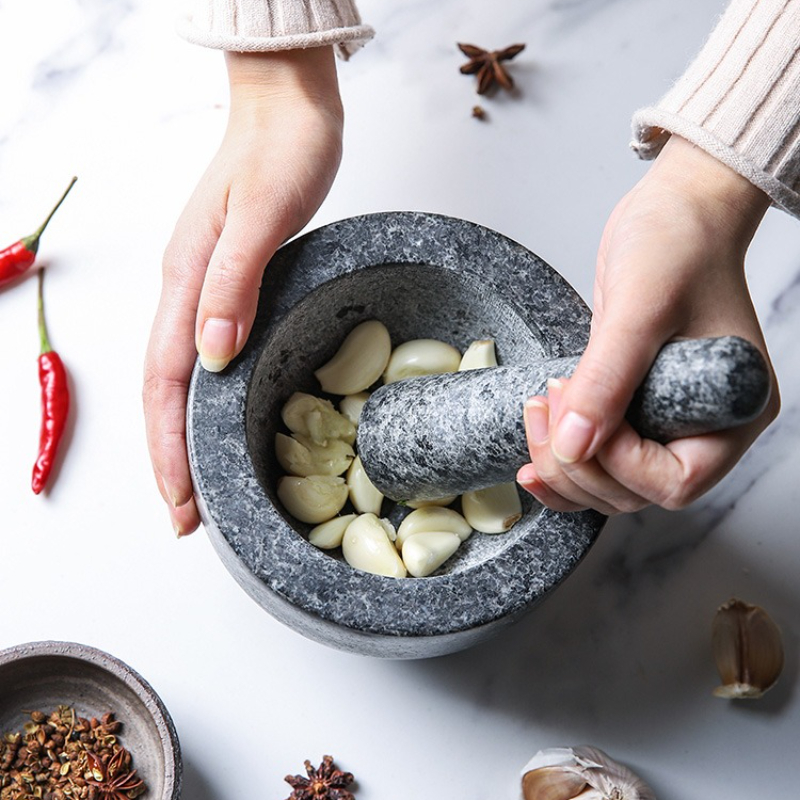 Juego de mortero y maja, cuenc - Mortar Pestle Granite reseña y precio