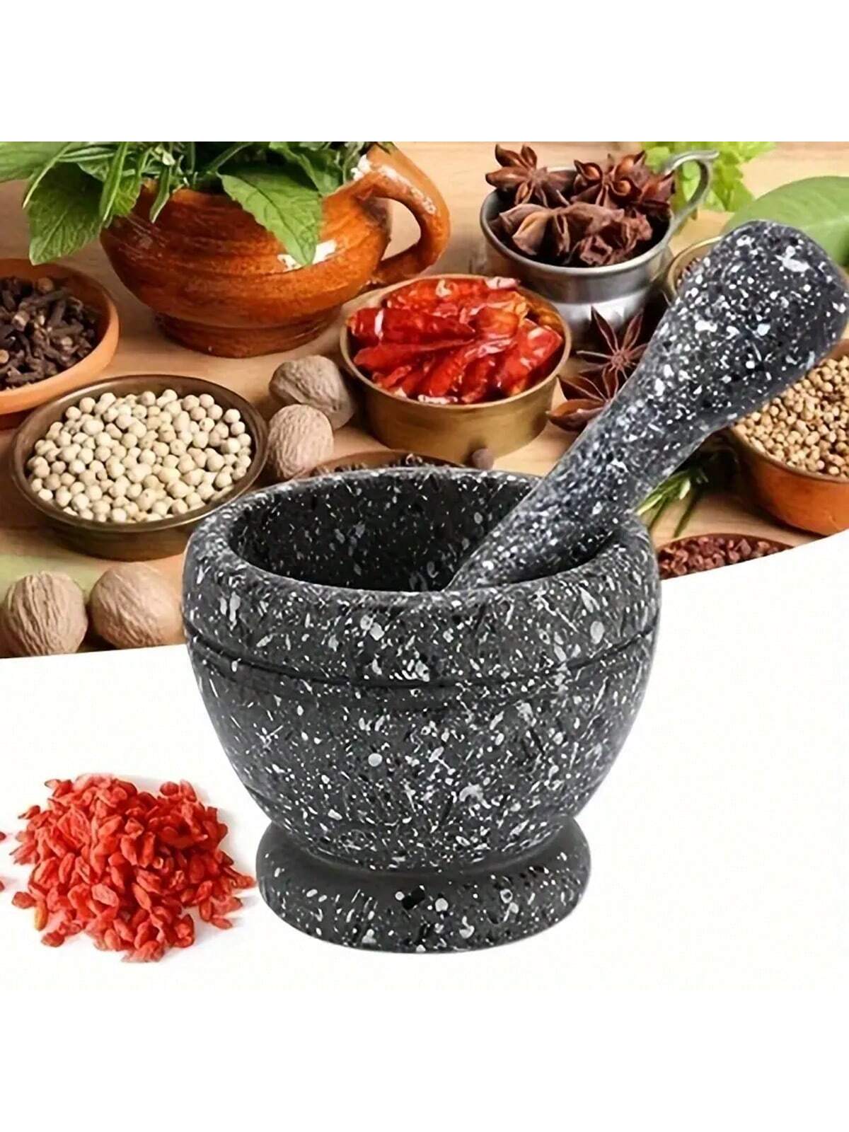 Prensa de ajo con textura de g - Mortar Pestle Granite reseña y precio
