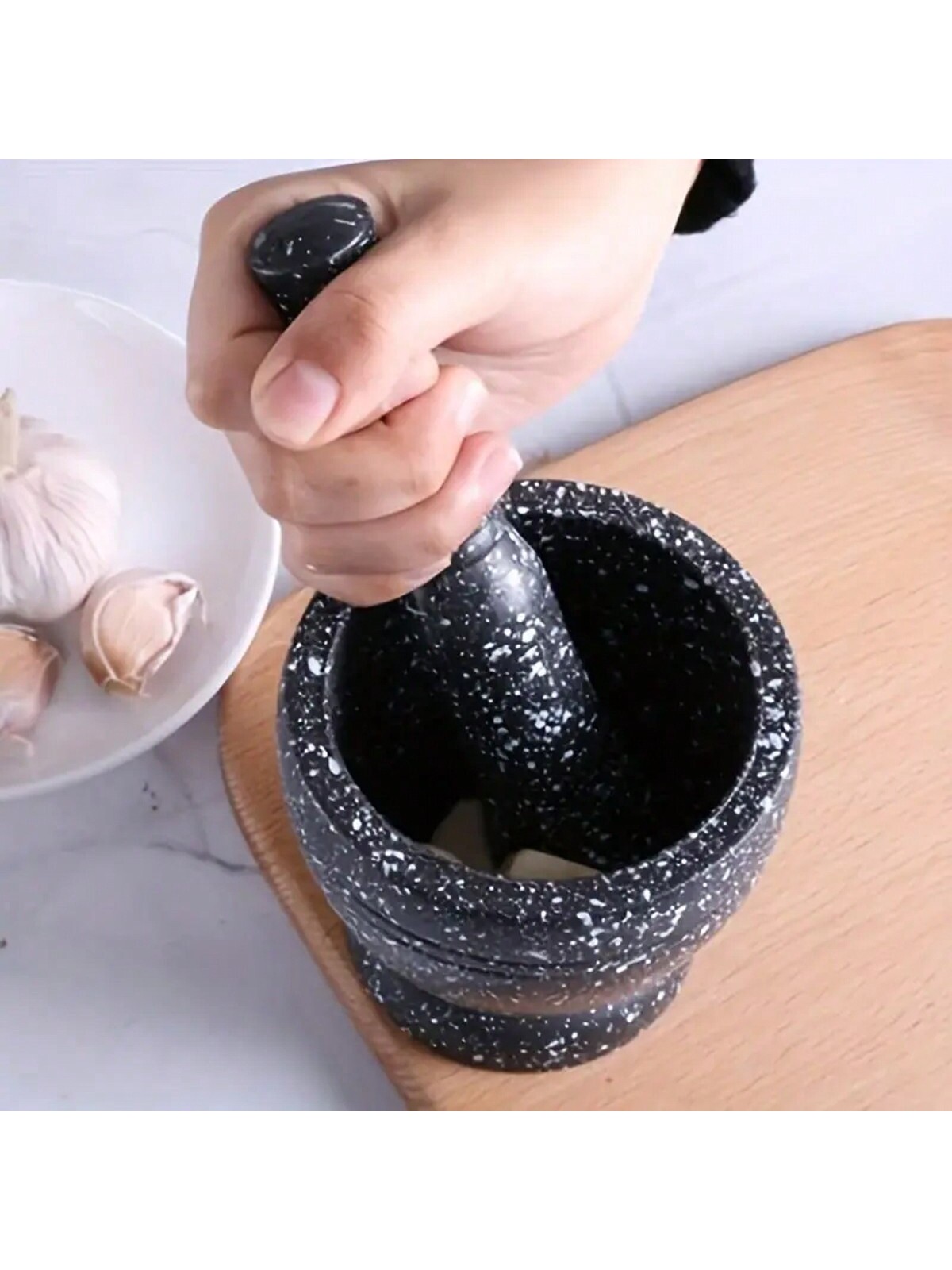 Prensa de ajo con textura de g - Mortar Pestle Granite reseña y precio