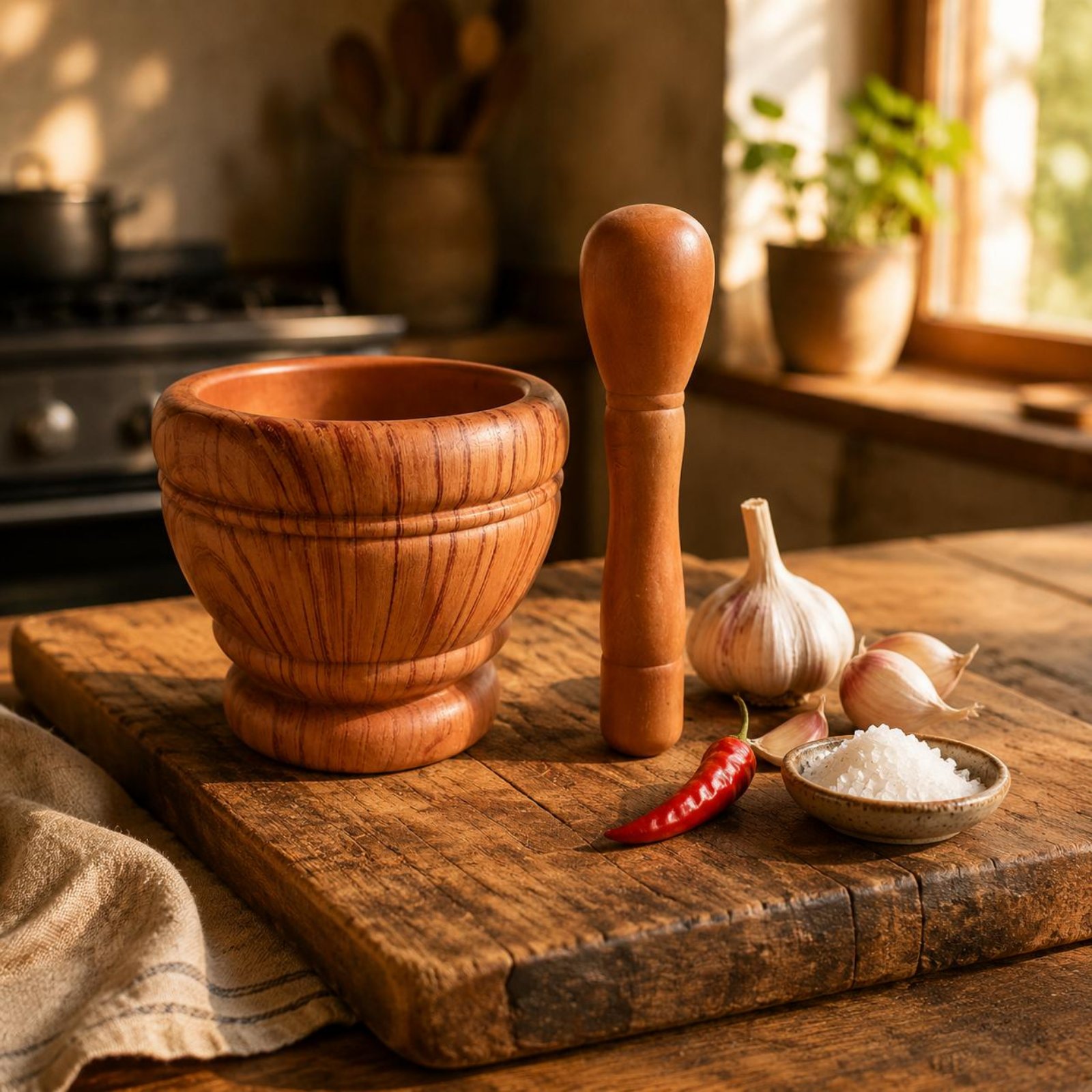 Mortero y Pilón para Ajo, Fáci - Mortar Pestle Granite reseña y precio